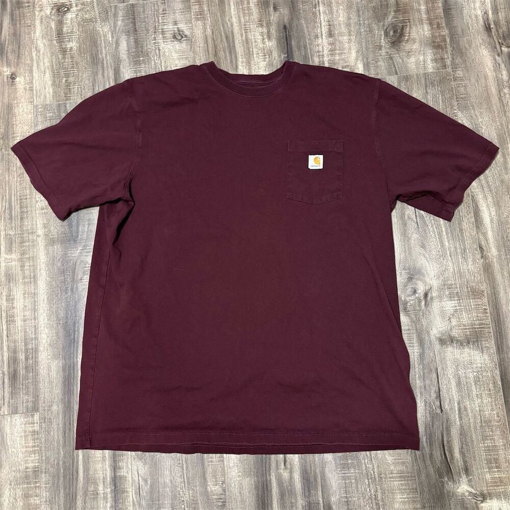 Carhartt Men's 2XLT Red Relaxed Fit Pocket T-Shirt Short Sleeve